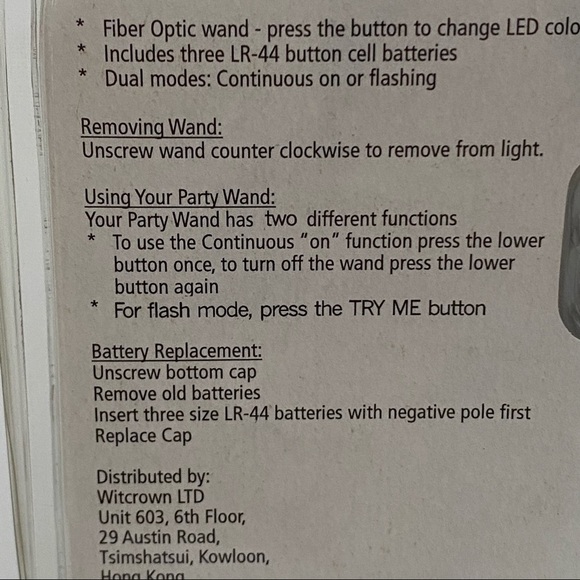 Halloween Safety Light Fiber Optic Wand NO Battery - Picture 3 of 4